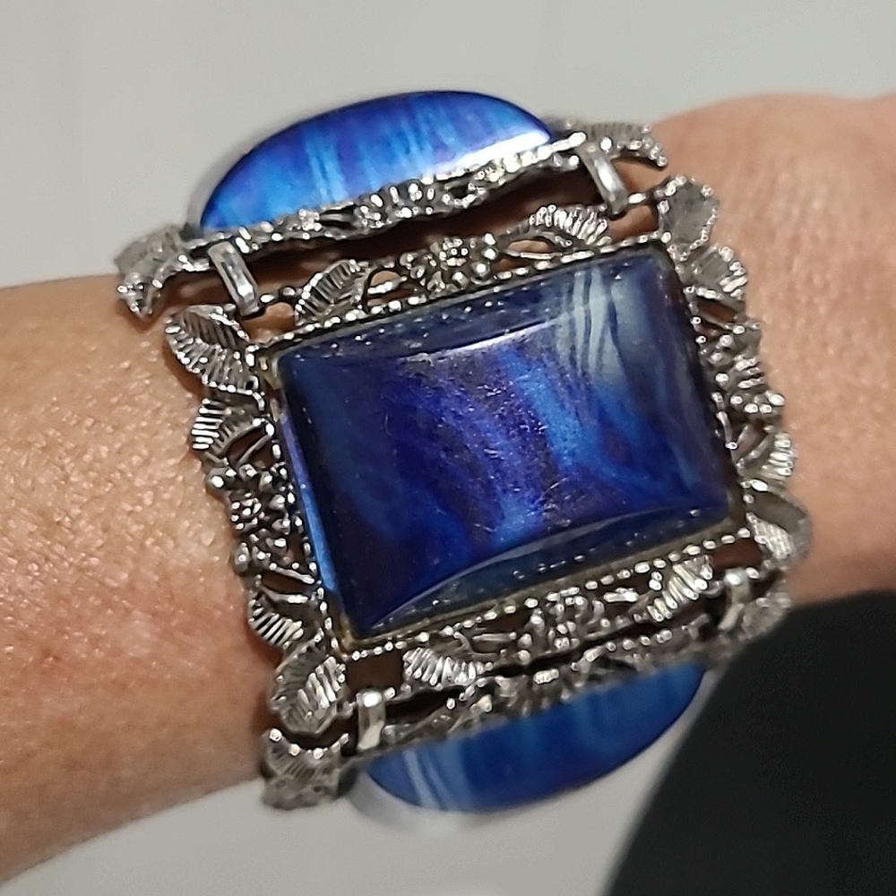 Vintage Blue and silver Bracelet - Picture 2 of 7